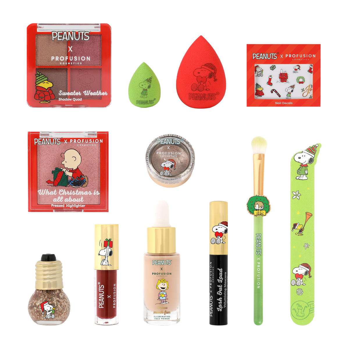 Snoopy Peanuts Make up maquillaje x Profusion Giftset Calendario de Adviento 12 regalos