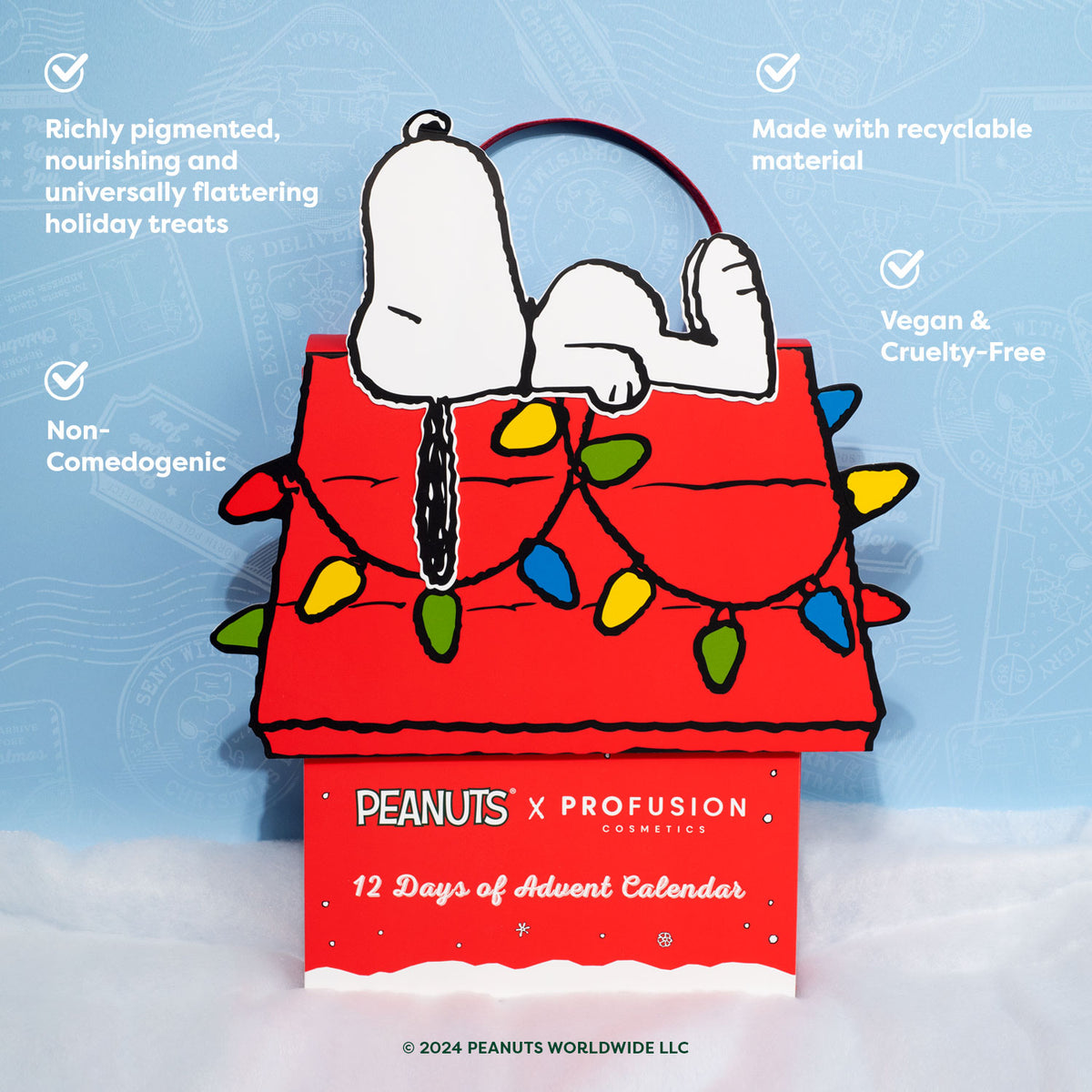 Snoopy Peanuts Make up maquillaje x Profusion Giftset Calendario de Adviento 12 regalos