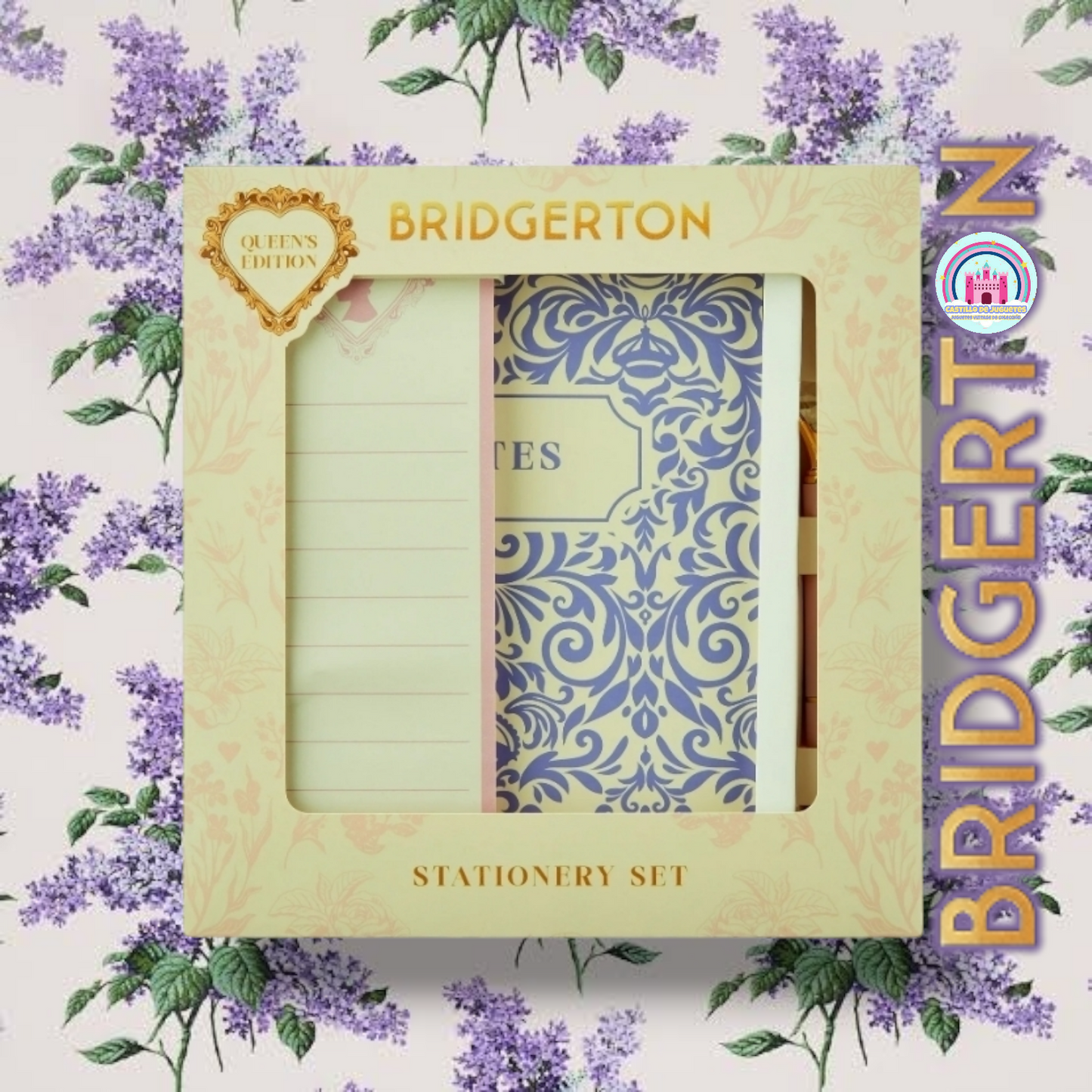 Bridgerton colección Netflix set de Papelería, diario, pluma y block de notas