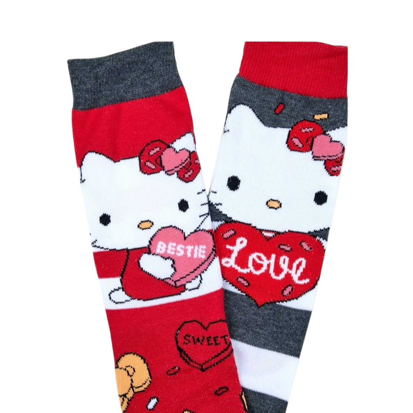 Calcetas Adulto 2 pares unitalla Hello Kitty 💕SAN VALENTÍN💕