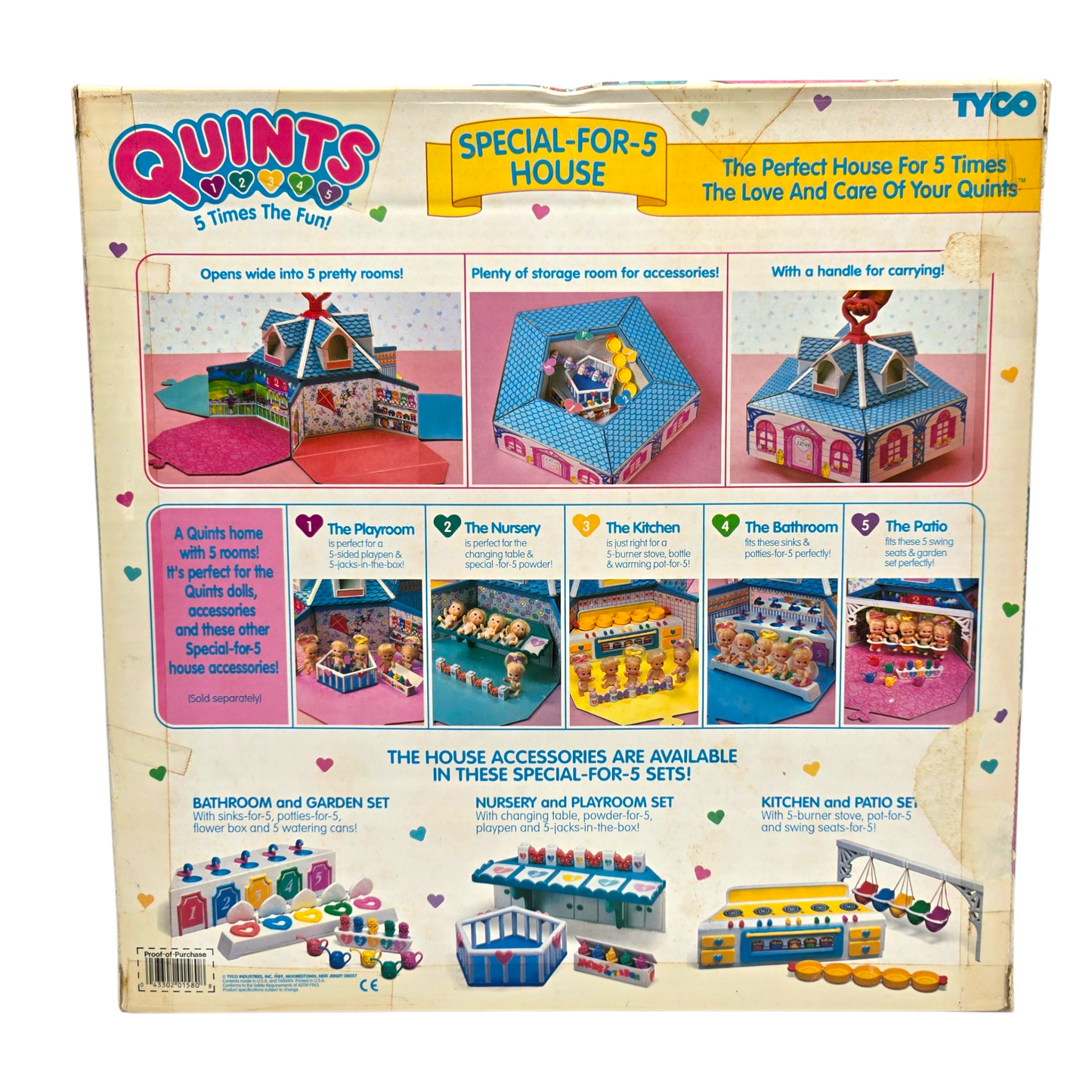 Quints Casita de quintillizos Tyco Nueva Vintage (no incluye muñecos, solo casa y muebles)