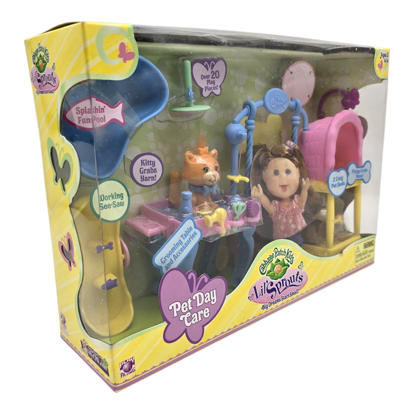 Mini Playset Lil'sprouts Cabbage Patch Vintage Pet Day Care (no incluye muñeca, solo set)