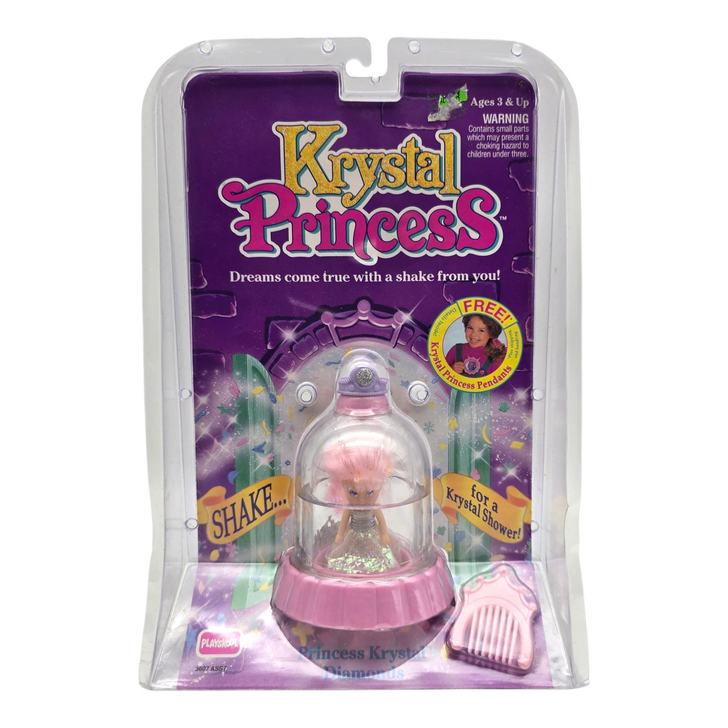 Krystal Princess Playskool Vintage Cúpulas de agua con glitter Capelo