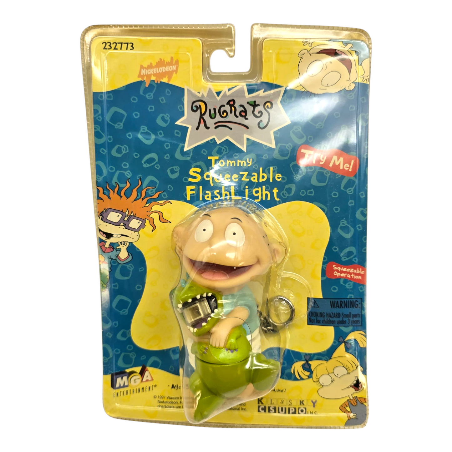 Llavero con lámpara Tommy Rugrats con reptar. Vintage años 90s. Necesitan baterías