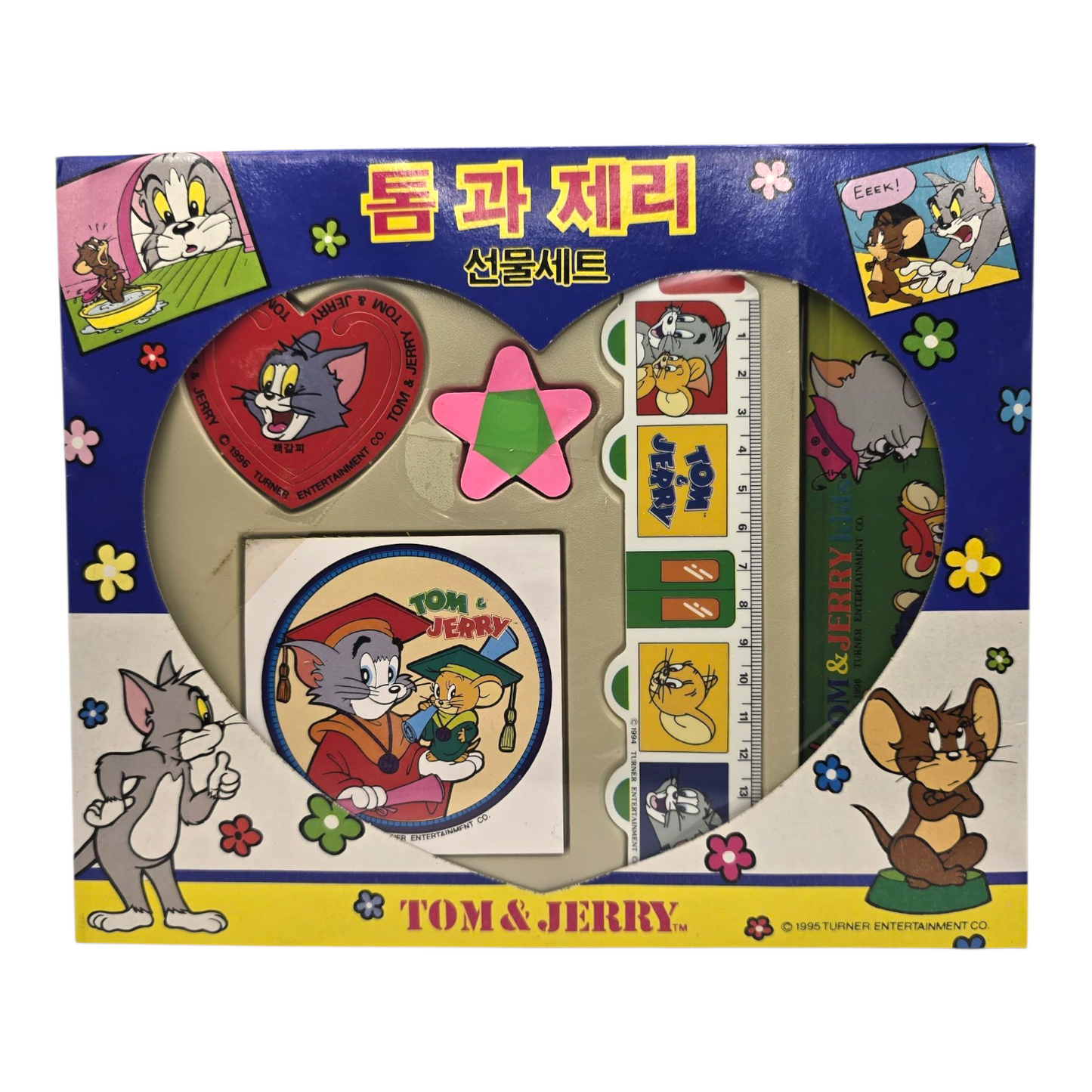 Set de Papelería vintage Tom Y Jerry con Estuche de metal