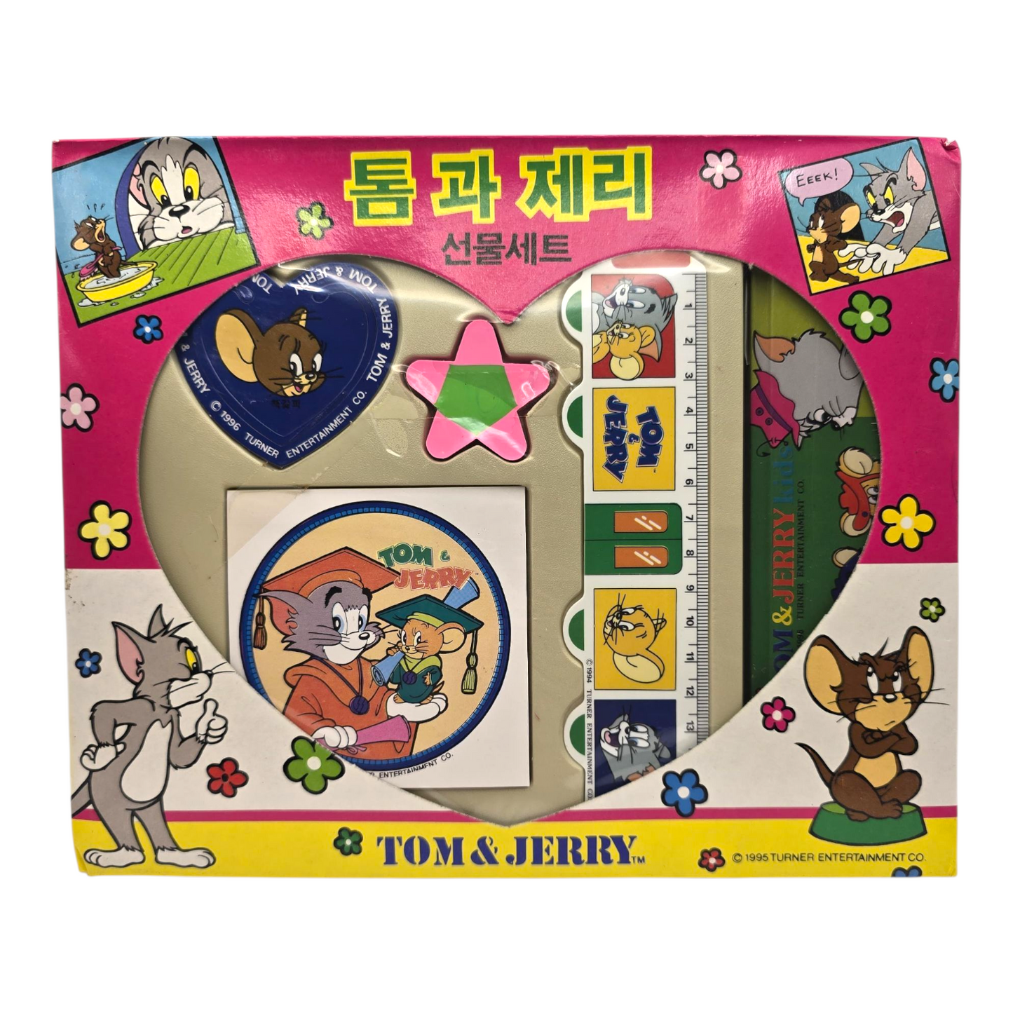 Set de Papelería vintage Tom Y Jerry con Estuche de metal