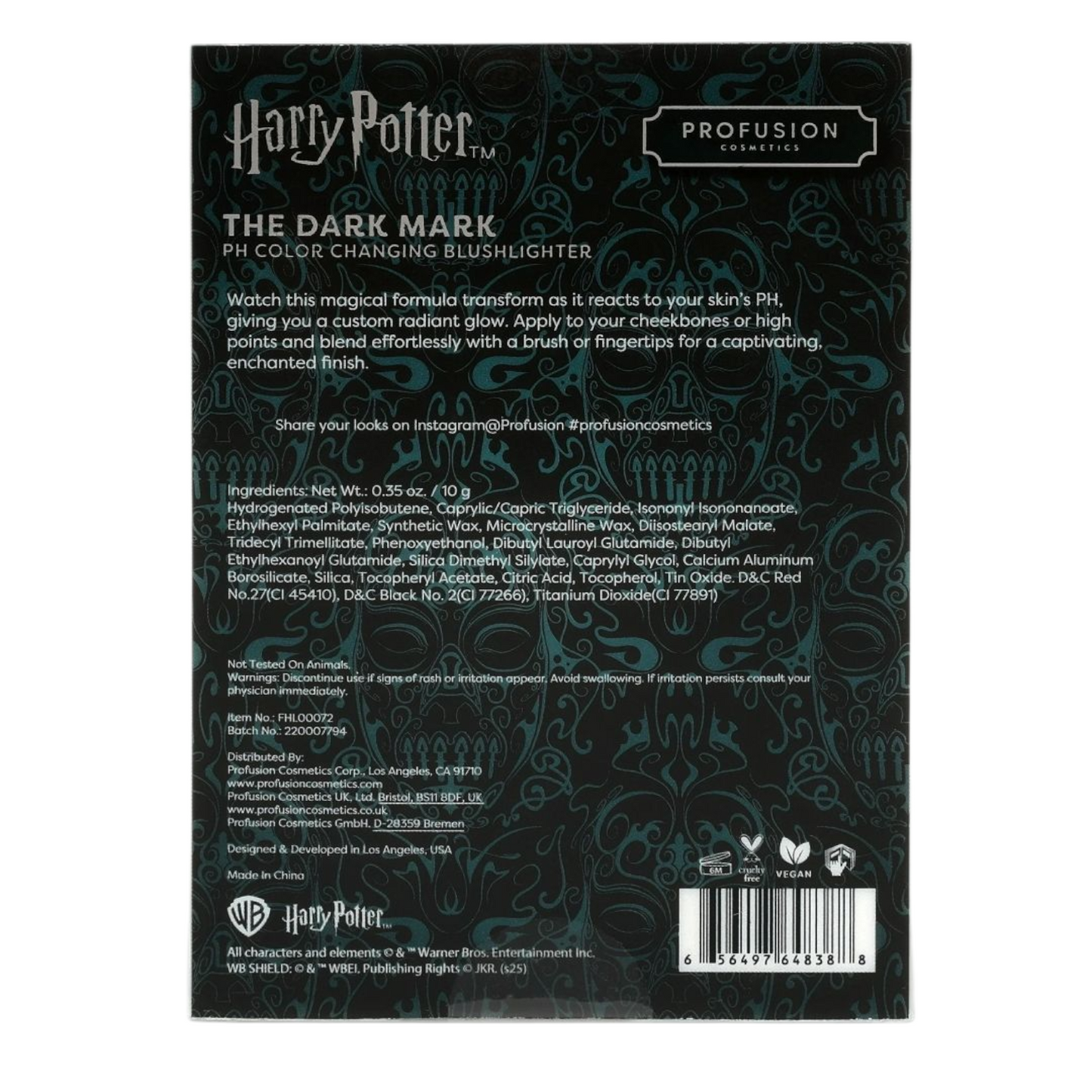 ⚠️ PREVENTA Maquillaje Harry Potter Dark arts blushlighter Cambia de color con PH