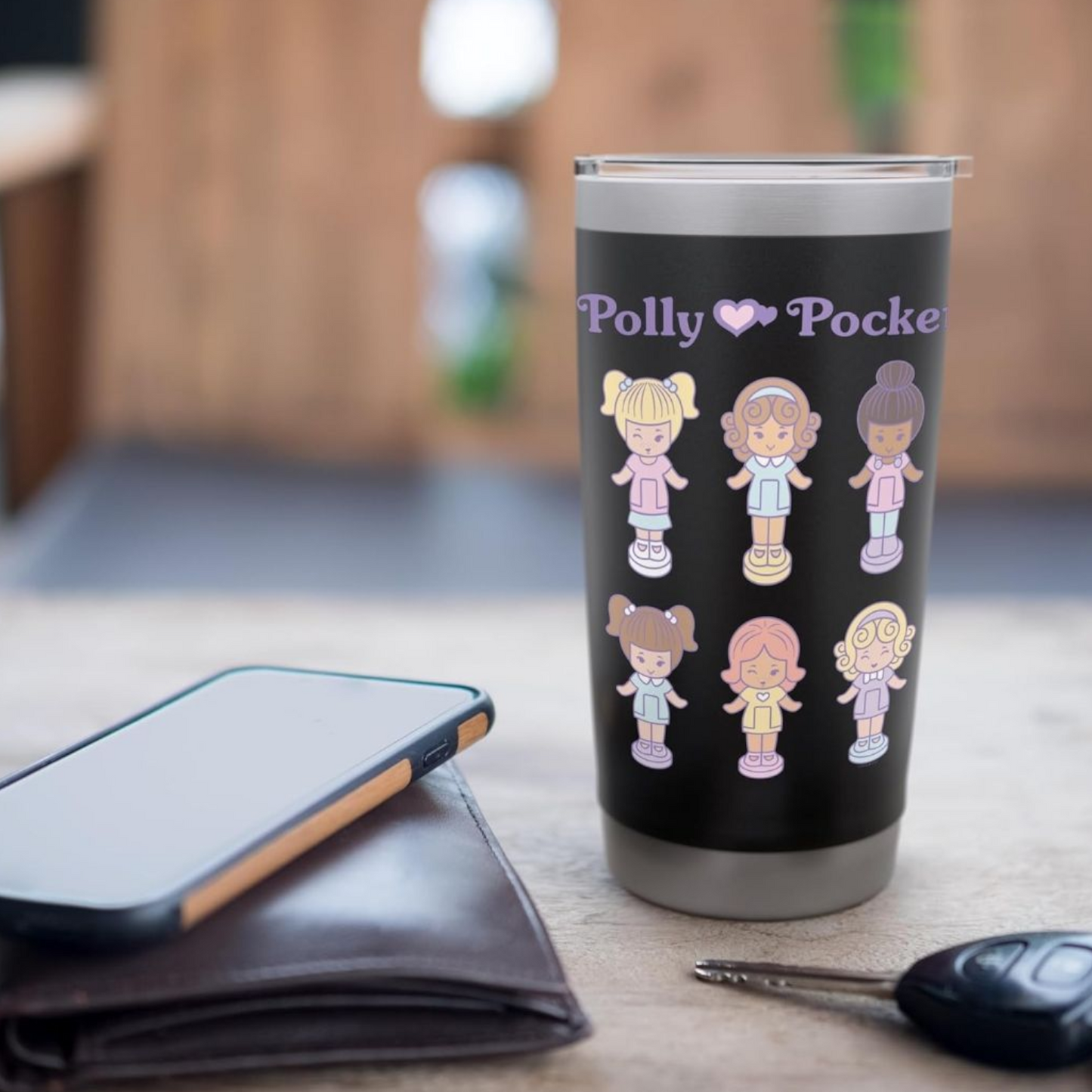 Vaso acero Polly Pocket con tapa aislado 20 oz