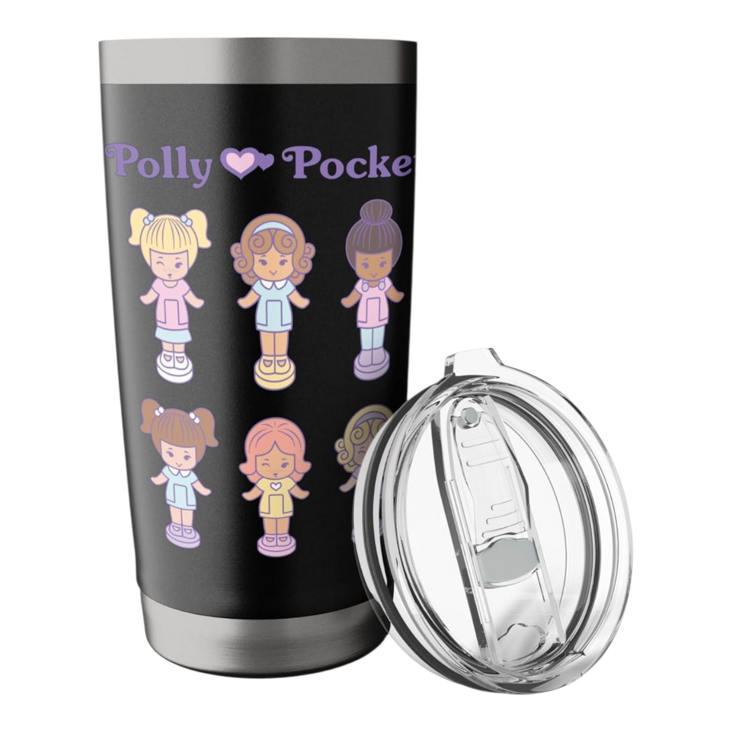 Vaso acero Polly Pocket con tapa aislado 20 oz