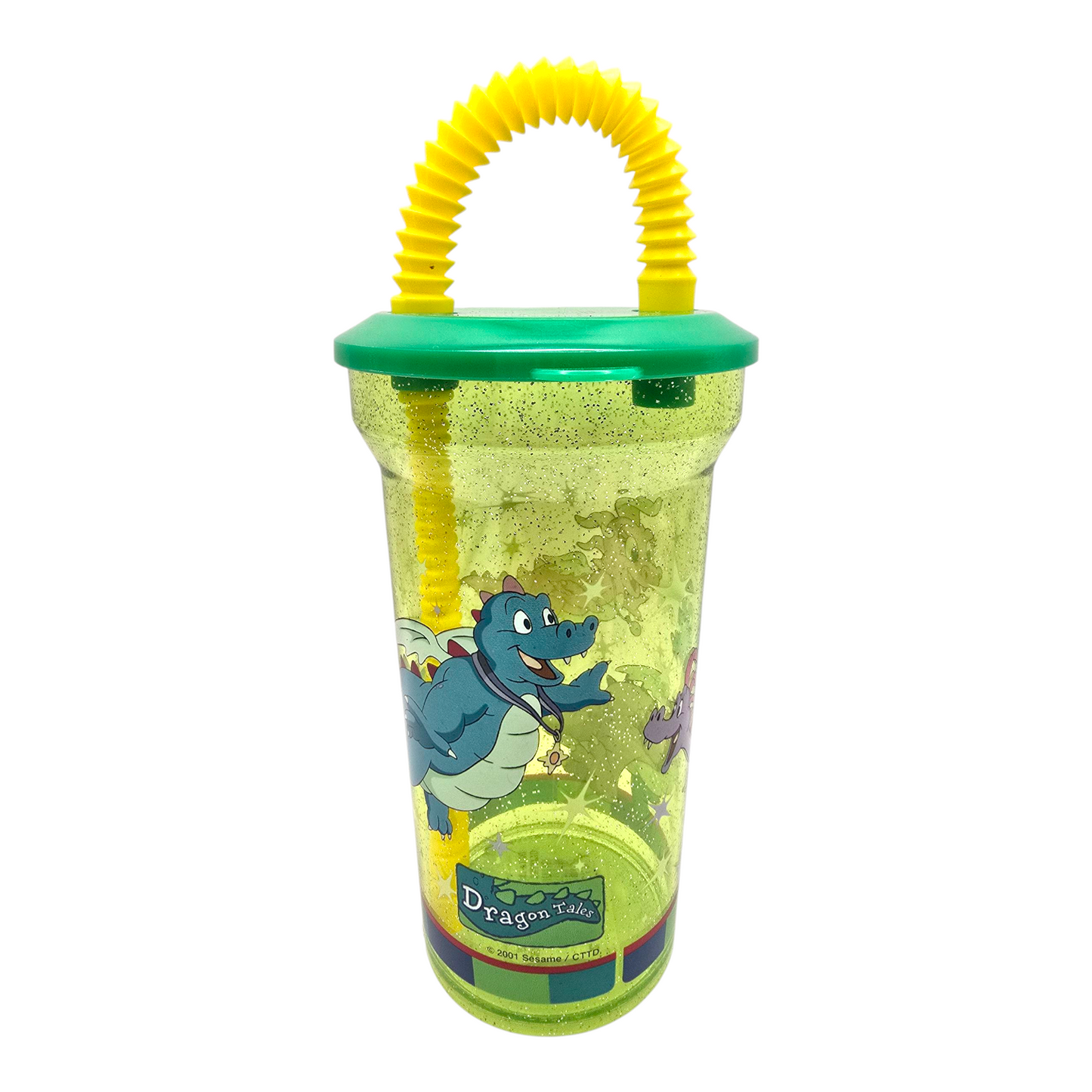 Vasito Vintage acrílico con Popote Dragon Tales