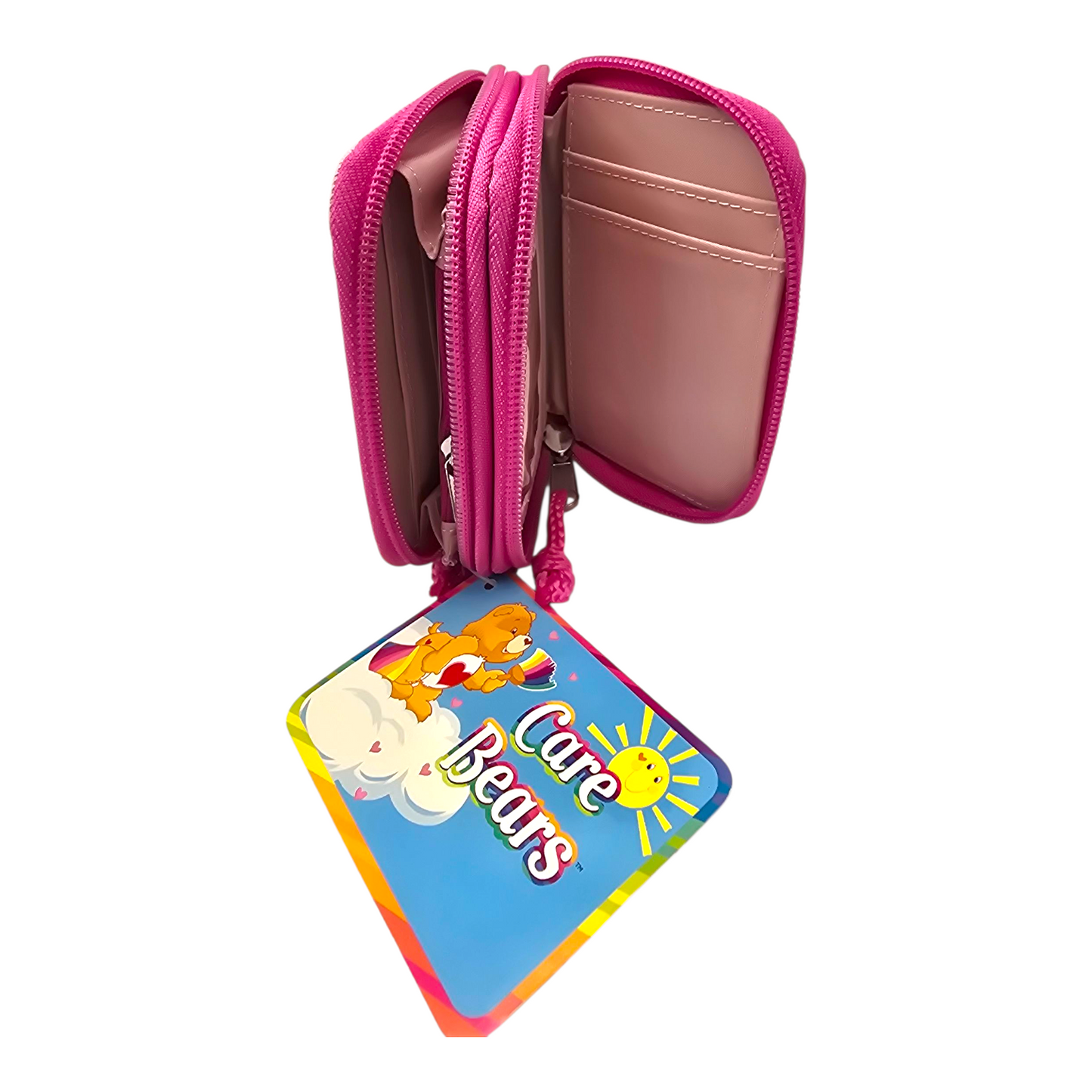 Cartera Monedero Vintage Care bears año 2003 Ositos cariñositos Rosa (Estampado agrietado cuarteado por edad)