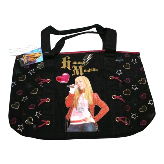 Años 2000s Hannah Montana Vintage Bolso plano loneta con cierre 44x31 cms aprox