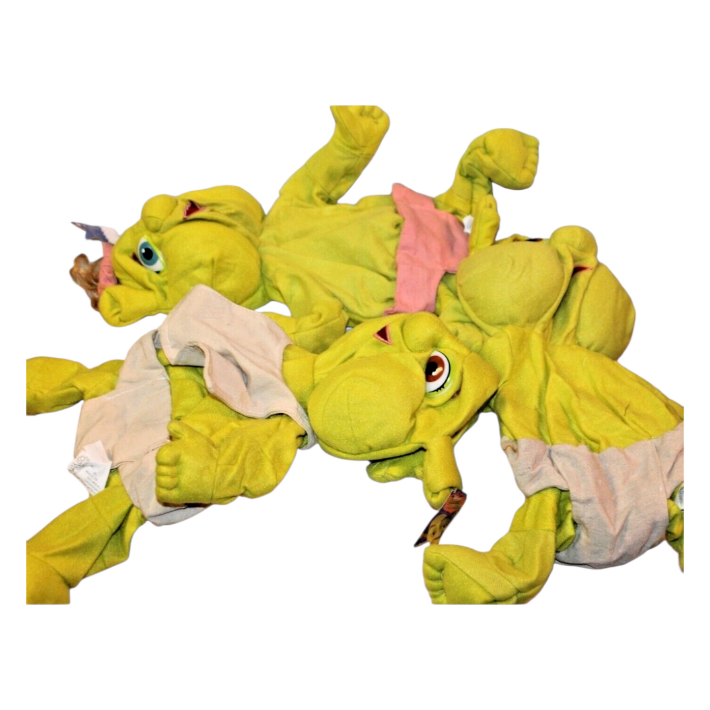 Bebés Shrek de Peluche Para rellenar set de 3 vintage 34 cms aprox