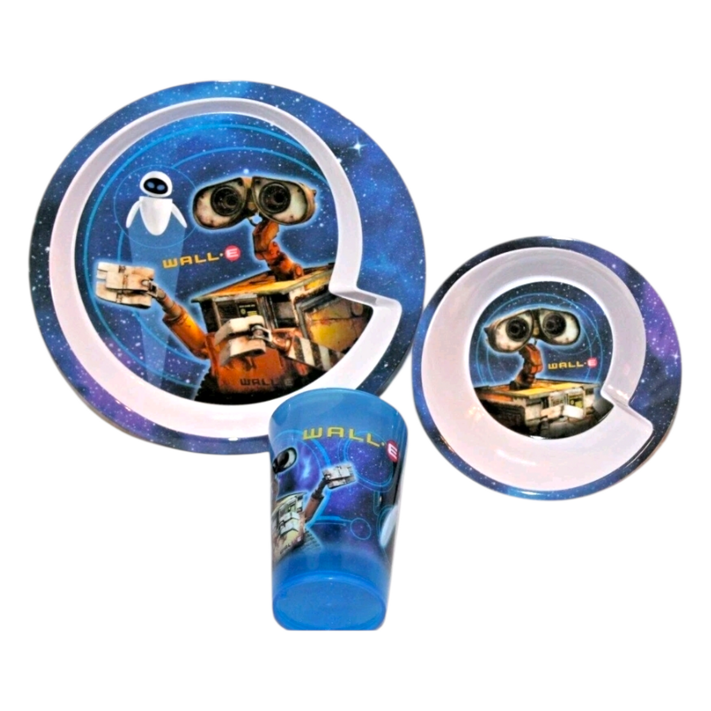 Wall-E Set de platito vintage de melamina acrílicos pequeños Cajas con detalles estéticos por la edad