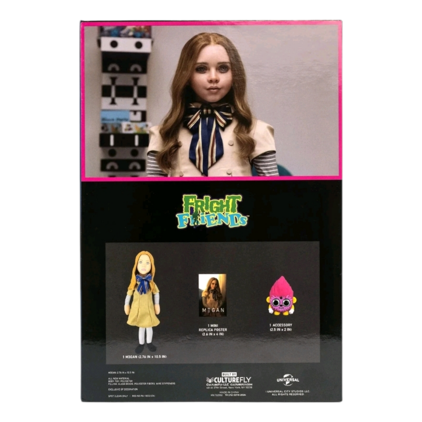 M3GAN Fright Fiends Muñeca con detalle de suaje En Caja exterior