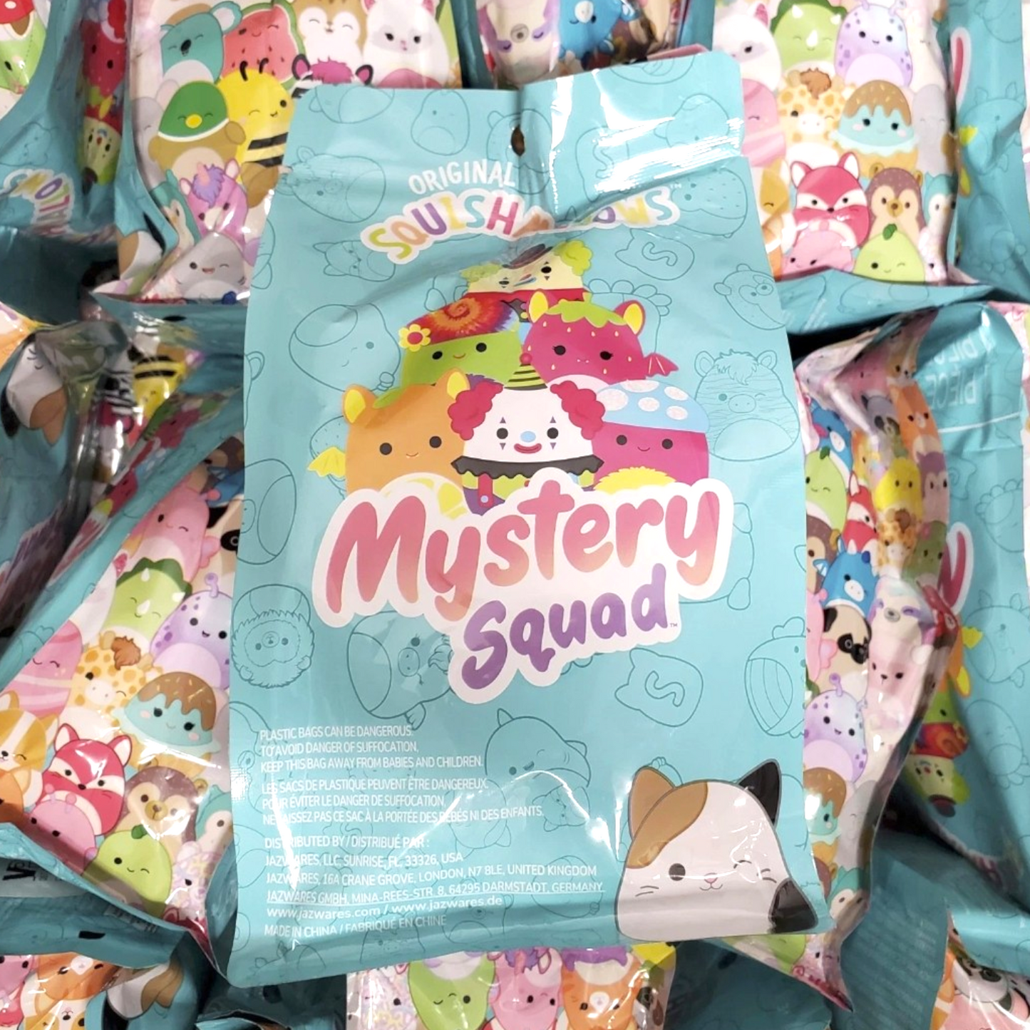 Squishmallows Blind Bag Mystery Squad Neon brilla con Luz UV