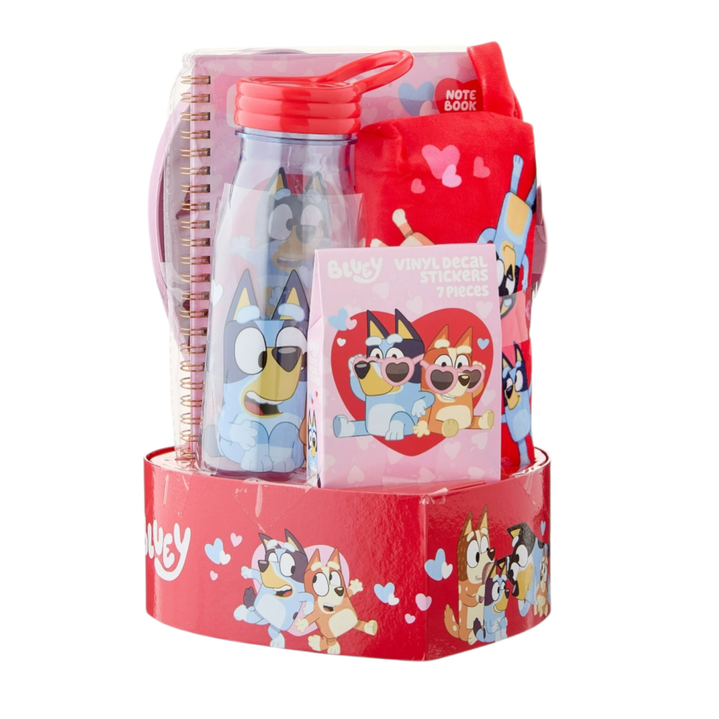 Bluey Giftset con stickers, estuche, libreta, botella y caja decorativa