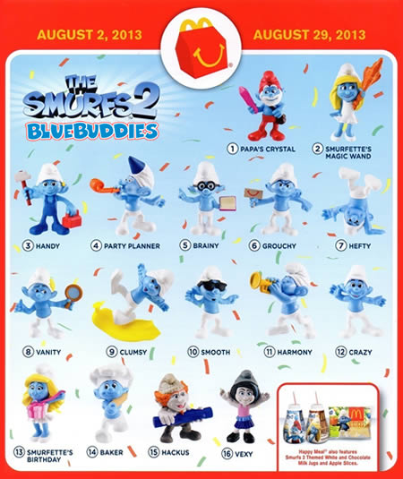 McDonald's Happy Meal Pitufos Smurfs 2 Bluebuddies año 2013