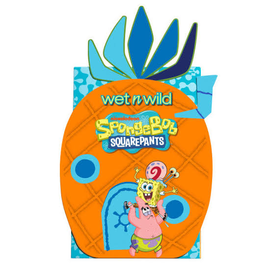 Wet n wild Spongebob Bob Esponja Colección de maquillaje makeup (caja con detalles estéticos, las hojitas de cartón de la piña se doblaron)