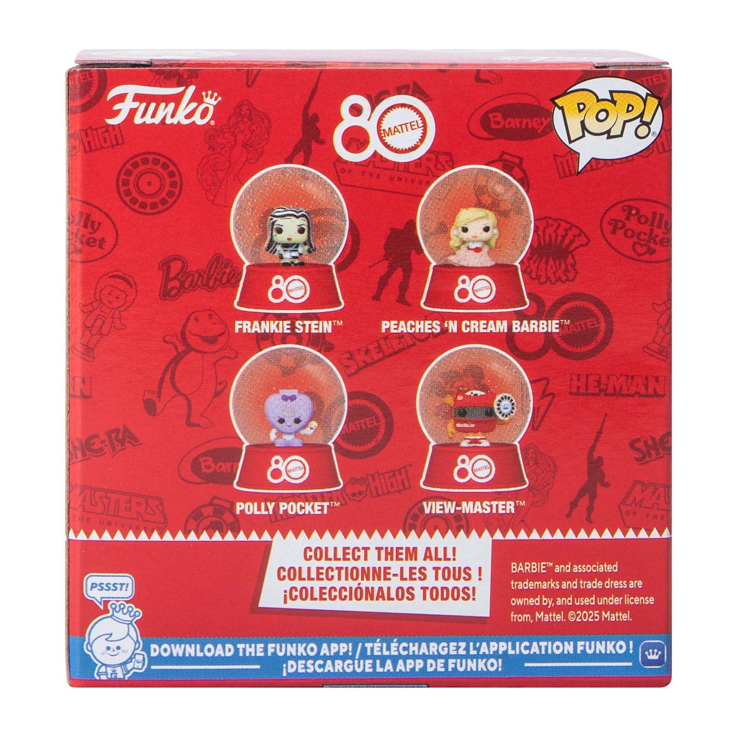 Mattel 80 aniversario mini snow globes Barbie peaches n cream