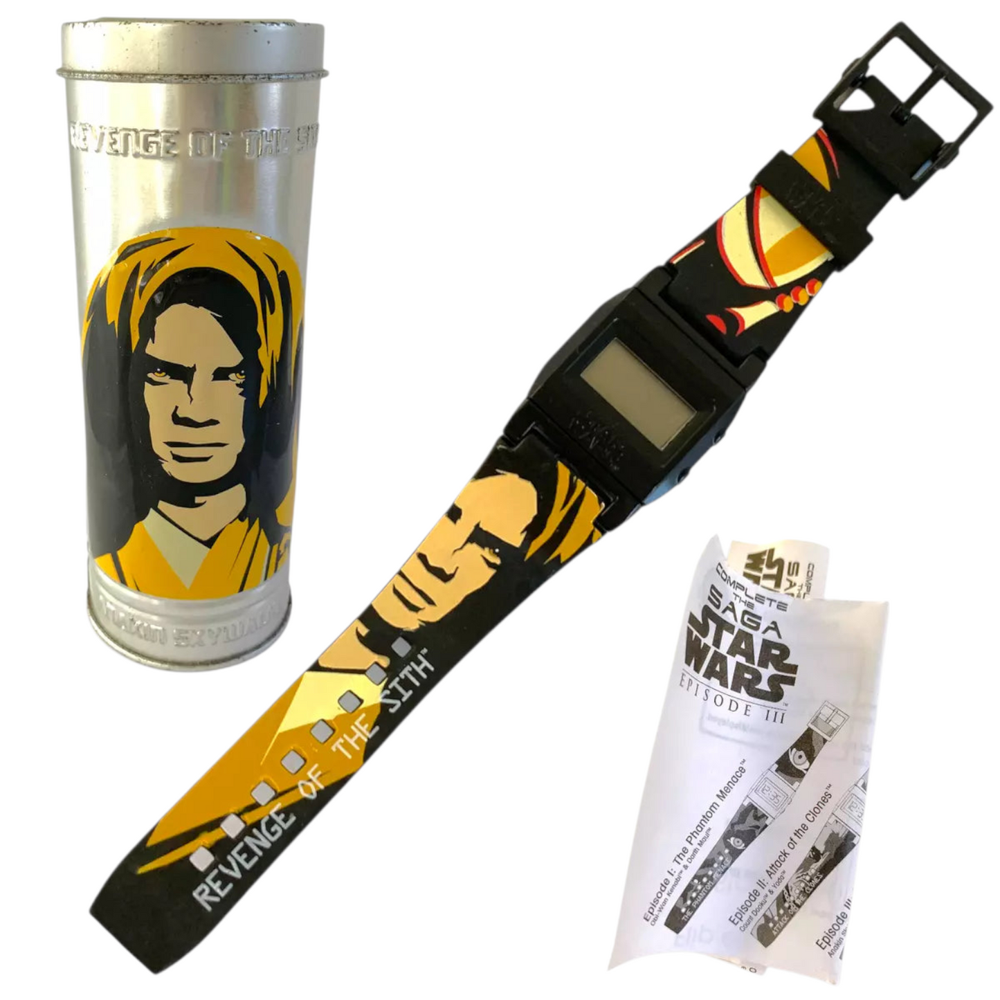 Burger King Happy Meal Star Wars Relojes reversibles doble vista con lata coleccionables año 2005 (Necesitan Batería por la Edad)