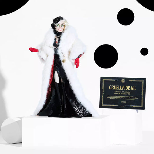 ⚠️PREVENTA IMPORTACIÓN Cruella De Vil Limited Edition –101 Dalmatians 65th Anniversary – Limited Edition – 16'' Se enviará aprox 10-15 días habiles después de su compra