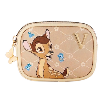 Bambi Monedero Estuche multiusos pequeño Bolsita 11x8 aprox Letra inicial V