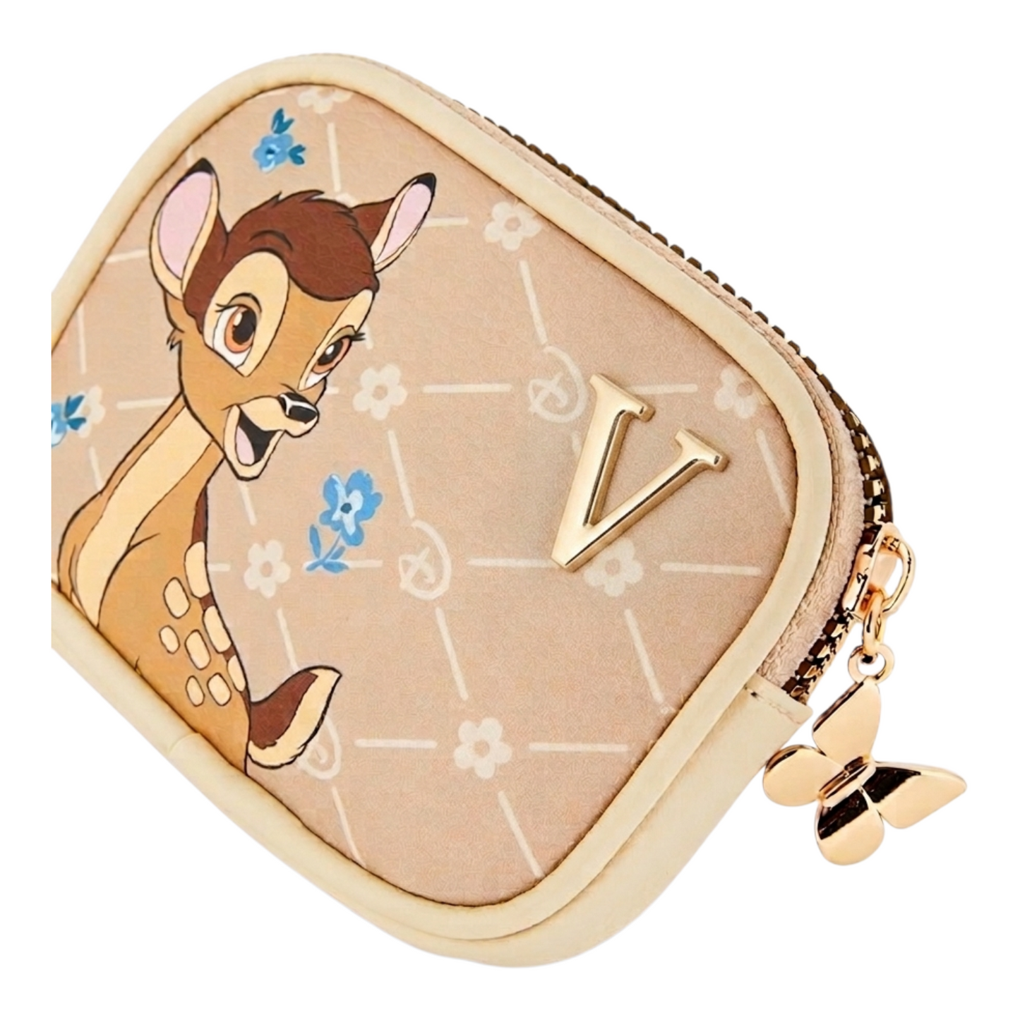 Bambi Monedero Estuche multiusos pequeño Bolsita 11x8 aprox Letra inicial V
