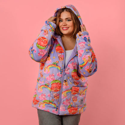 Chamarra Strawberry shortcake y Care bears x Cakeworthy Rosita Fresita Osito Cariñositos tipo terciopelo