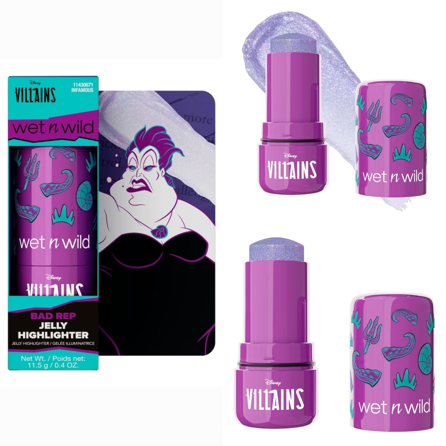 ⚠️ PREVENTA Maquillaje Disney Villains Highlighter Iluminador en barra Infamous