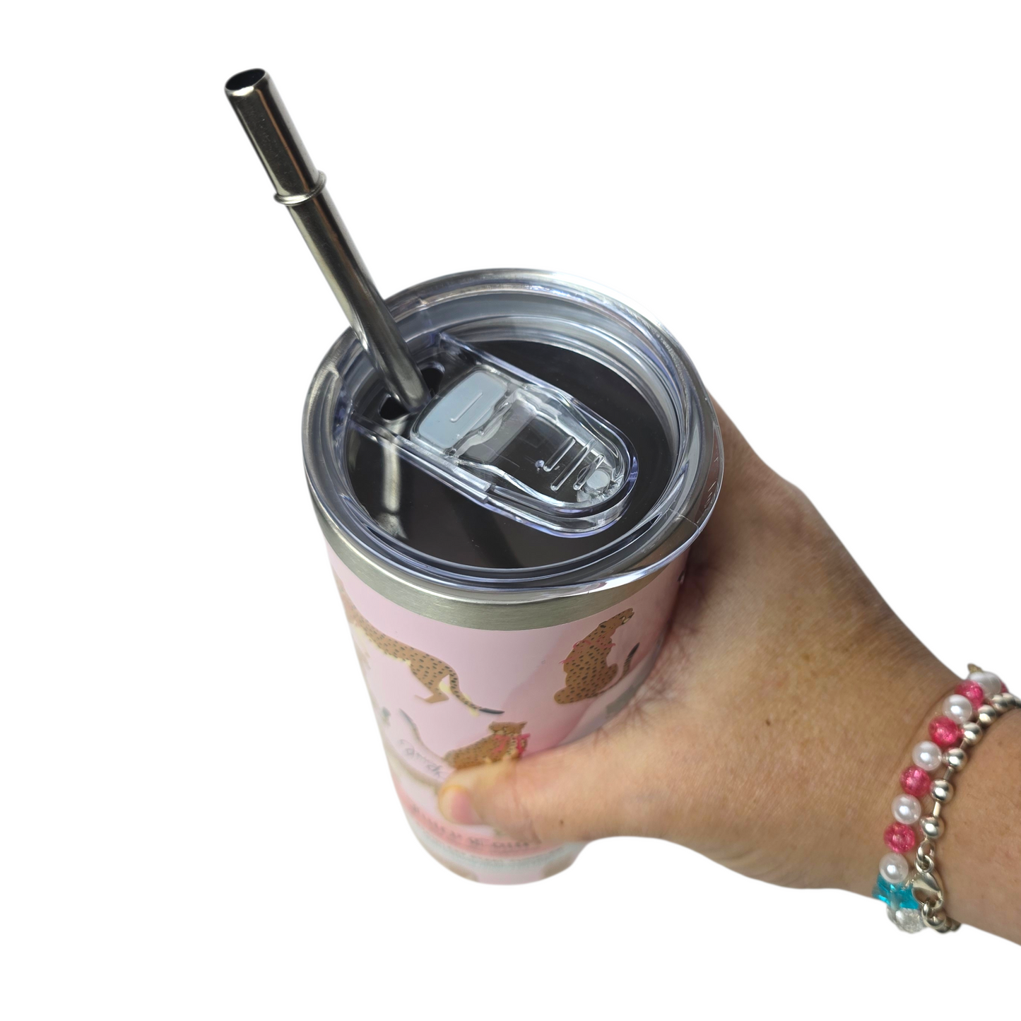 Vaso acero tumbler thermo con Popote Juicy Couture