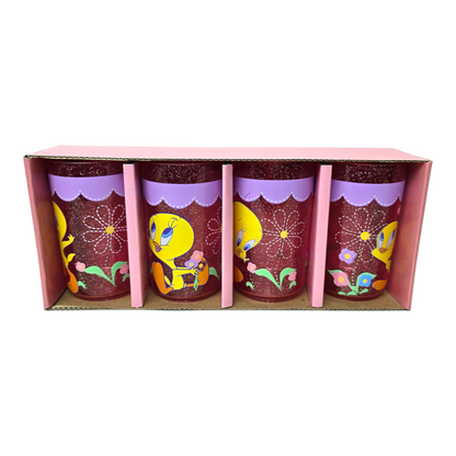 Set de 4 Vasitos acrílicos pequeños vintage Piolin Nuevos años 2000's
