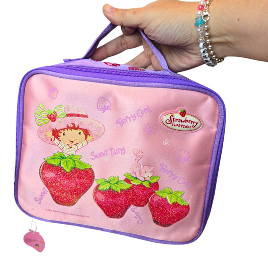 Lonchera, bolsita aislada térmica satinada Vintage Rosita fresita Strawberry Shortcake