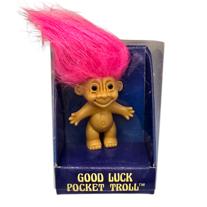 Mini Troll Vintage Russ Pocket Troll Rosa