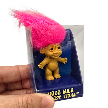 Mini Troll Vintage Russ Pocket Troll Rosa