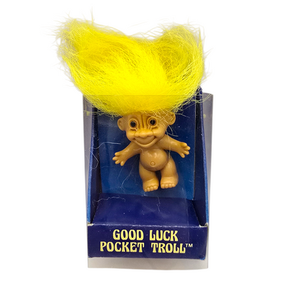 Mini Troll Vintage Russ Pocket Troll Amarillo