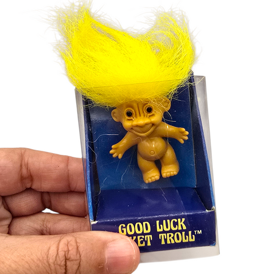 Mini Troll Vintage Russ Pocket Troll Amarillo