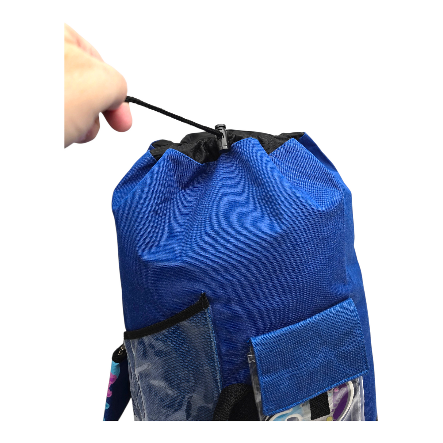 Mochila Blue's Clues Pistas de Blue 48x40 cms aprox con monedero y charm (Se está descarapelando un poco de la añrte de abajo) Azul