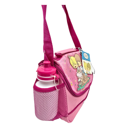 Lonchera maletita vintage Precious Moments 28x22 cms aprox Rosa con thermo rosa