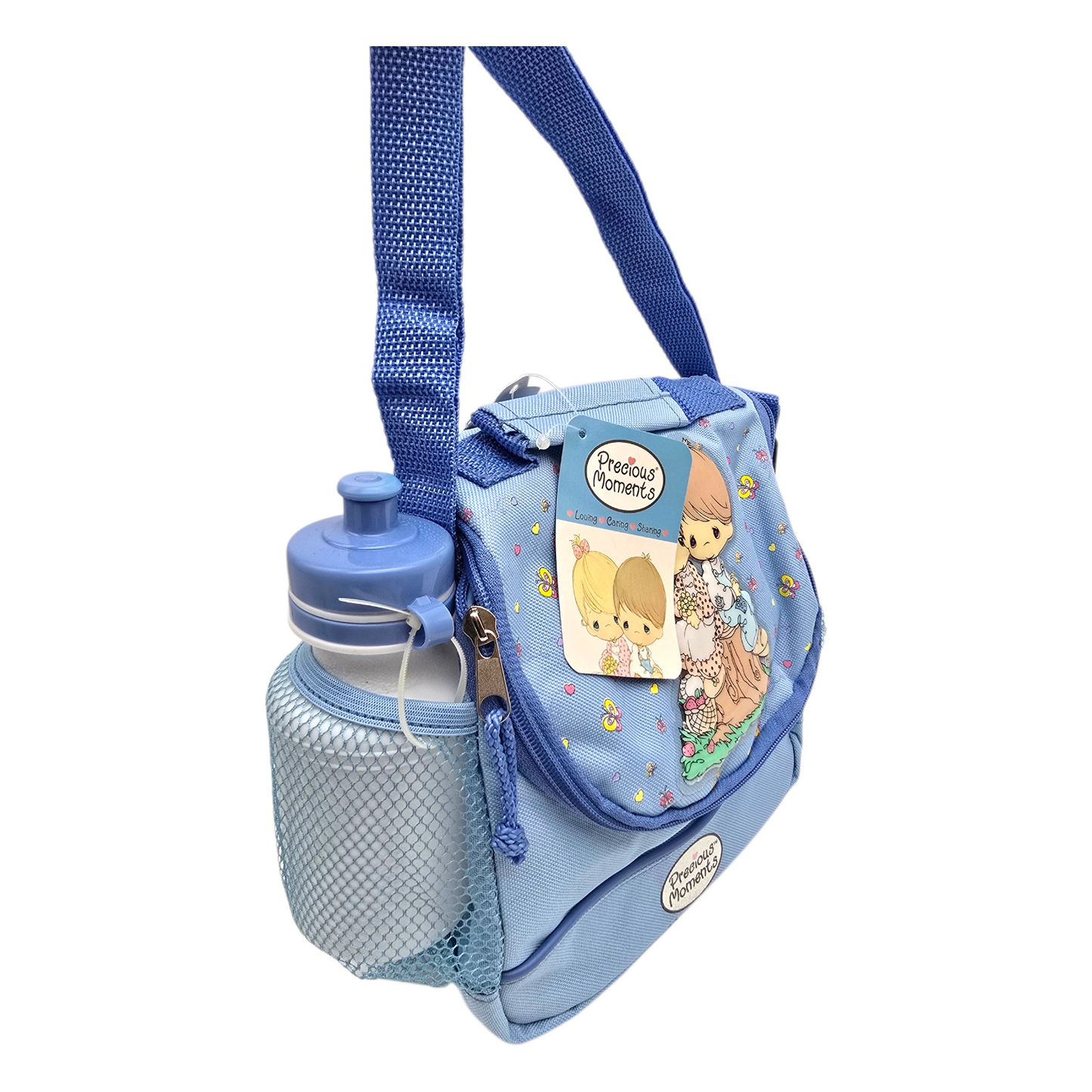 Lonchera maletita vintage Precious Moments 28x22 cms aprox Rosa con thermo azul