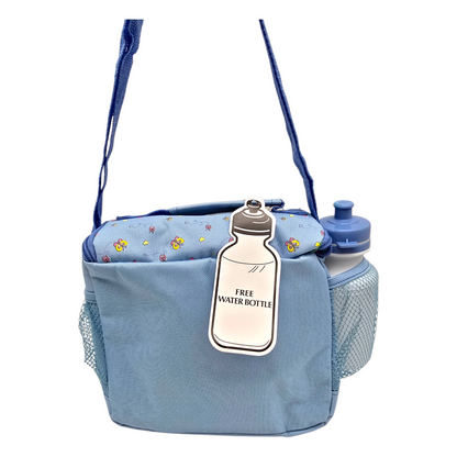 Lonchera maletita vintage Precious Moments 28x22 cms aprox Rosa con thermo azul