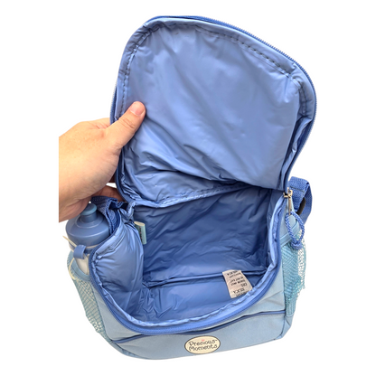 Lonchera maletita vintage Precious Moments 28x22 cms aprox Rosa con thermo azul