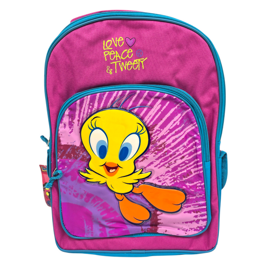 Mochila vintage Piolin Rosa con lonchera 38x28 cms aprox Love peace