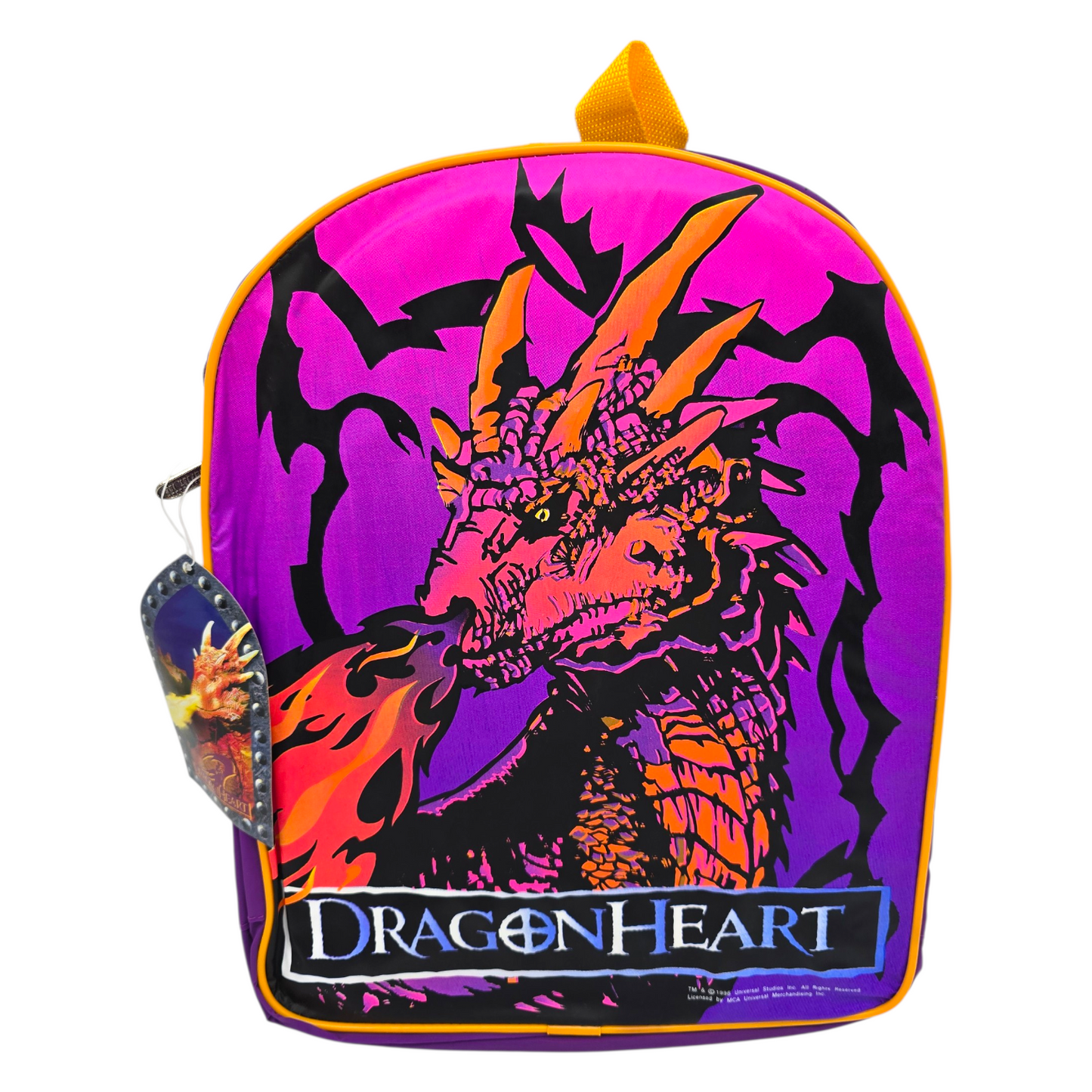 Mochila vintage Dragon Heart 38x30 cms aprox amarillo
