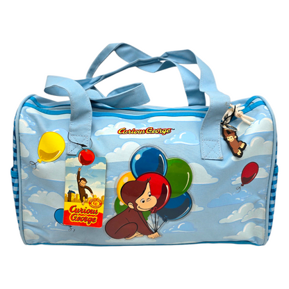 Maleta Duffle bag bolso vintage Curious George 40x28 cms aprox azul