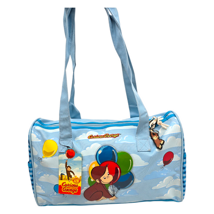 Maleta Duffle bag bolso vintage Curious George 40x28 cms aprox azul