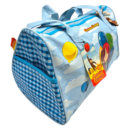 Maleta Duffle bag bolso vintage Curious George 40x28 cms aprox azul