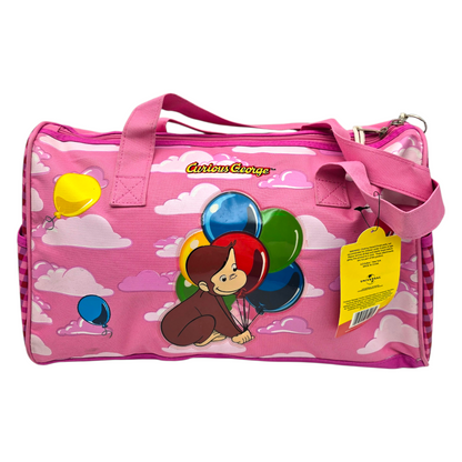 Maleta Duffle bag bolso vintage Curious George 40x28 cms aprox rosa