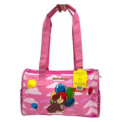 Maleta Duffle bag bolso vintage Curious George 40x28 cms aprox rosa