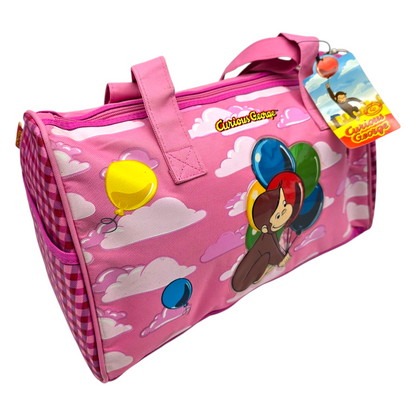 Maleta Duffle bag bolso vintage Curious George 40x28 cms aprox rosa